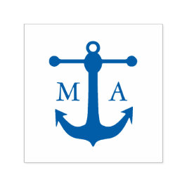 Carimbo Auto Entintado Monograma de Âncora Náutica