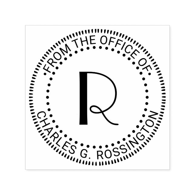 Carimbo Auto Entintado Monograma de Letra Inicial Única “Da parte do escr (Design)