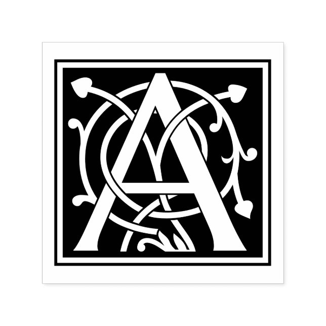 Carimbo Auto Entintado Monograma de Mercer Personalizado Inicial (Design)