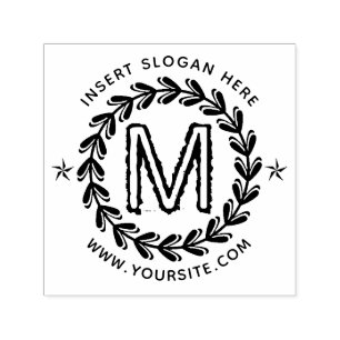 Carimbo Auto Entintado Monograma de negócios personalizado