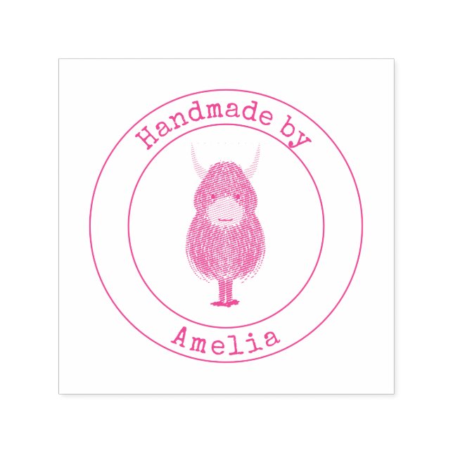 Carimbo Auto Entintado Monograma de Vaca Highland Fabricada Por (Design)