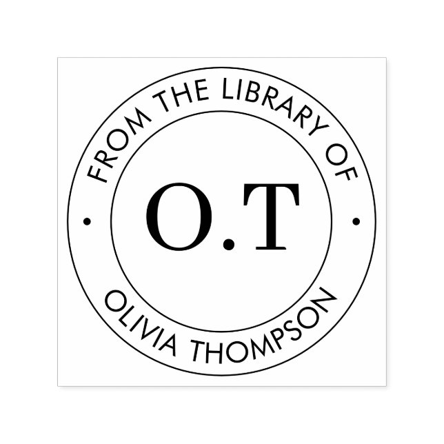 Carimbo Auto Entintado Monograma Moderno da Biblioteca de (Design)