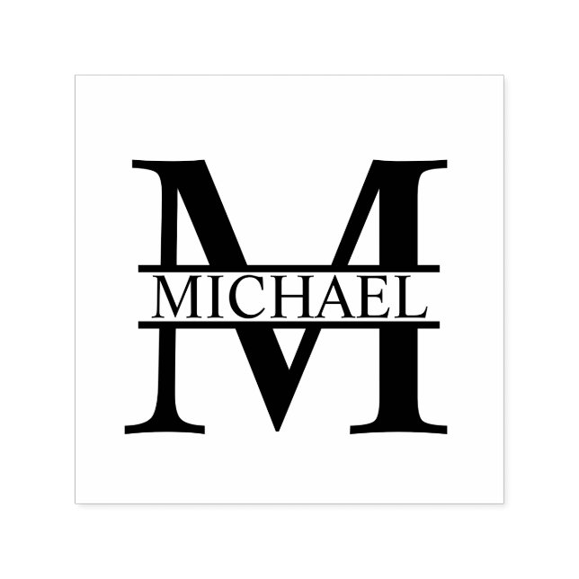 Carimbo Auto Entintado Monograma Personalizado Elegante Profissional (Design)