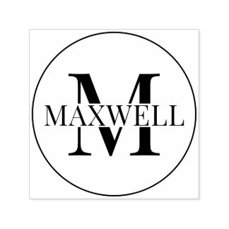 Carimbo Auto Entintado Monograma preto minimalista personalizado