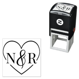 Carimbo Auto Entintado Monograma Simples De Casamento De Ampersand E Cora