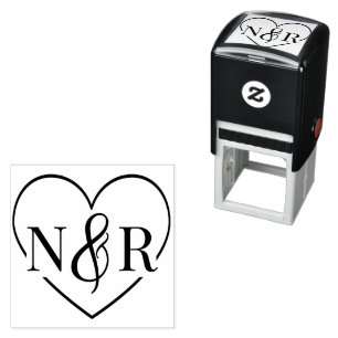 Carimbo Auto Entintado Monograma Simples De Casamento De Ampersand E Cora
