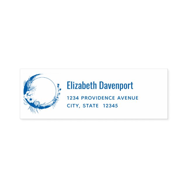 Carimbo Auto Entintado Moon Crescente com Morada das Flores Brancas (Design)