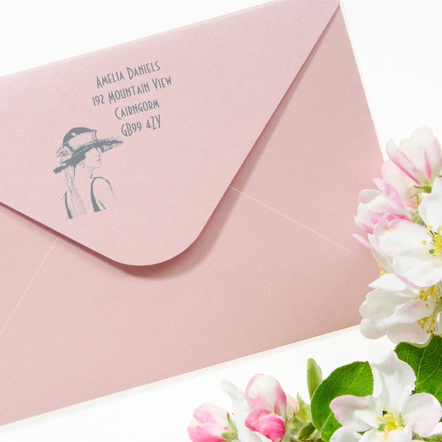 Carimbo Auto Entintado Morada da Flapper Girl de 1920 (Criador carregado)