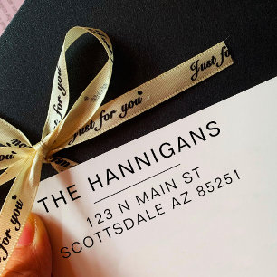 Carimbo Auto Entintado Morada de Regresso de Casamento da Família Moderna