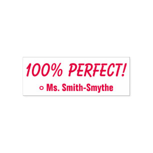Carimbo Auto Entintado Motivando "100% PERFEITO!" + Nome do Tutor Persona