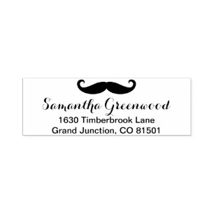 Carimbo Auto Entintado Moustache/bigode/Schnurrbart + seu nome