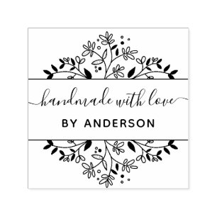 Carimbo Auto Entintado na moda botânico puntiforme