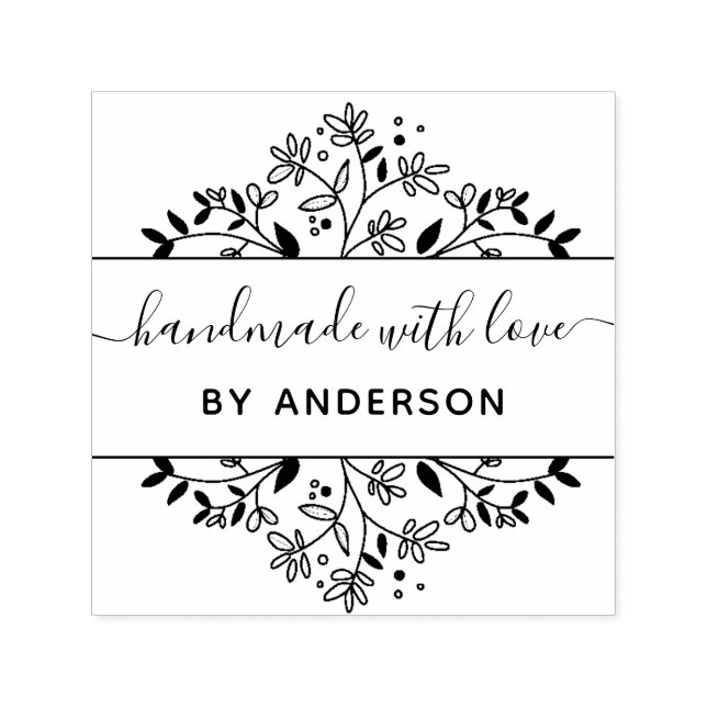 Carimbo Auto Entintado na moda botânico puntiforme (Design)