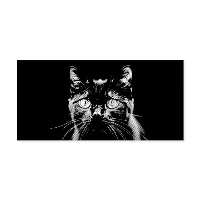 Carimbo Auto Entintado Na moda Moderno Gato Pet Felino (Design)