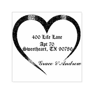 Carimbo Auto Entintado Na moda Trendy Casais Heart Return Address