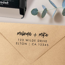 Carimbo Auto Entintado Na moda Trendy Casal | Script Wedding Address