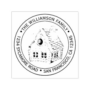 Carimbo Auto Entintado Natais vintages Gingerbird House Endereço de devol