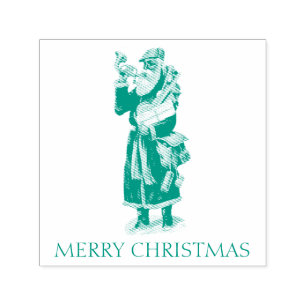 CARIMBO AUTO ENTINTADO NATAIS VINTAGES SANTA CLAUS RUBBER STAMP