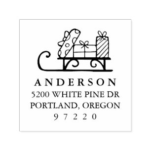 Carimbo Auto Entintado Natal com endereço de devolução de presentes