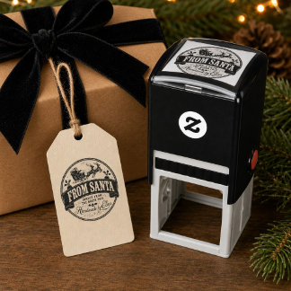 Carimbo Auto Entintado Natal De Papai Noel Presente Personalizado Vintage
