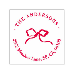 Carimbo Auto Entintado Natal tradicional e elegante do arco vermelho