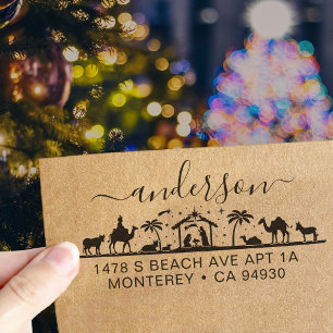 Carimbo Auto Entintado Natividade Cena Jesus Cristo Bíblia Retorno Endere