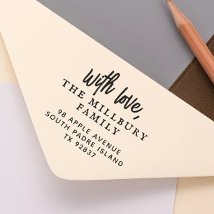 Carimbo Auto Entintado Negrito Com Nome Personalizado Da Família Love End