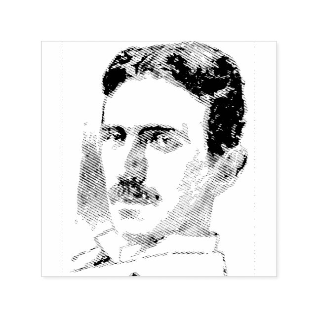 Carimbo Auto Entintado Nikola Tesla Drawing (Design)