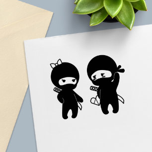 Carimbo Auto Entintado Ninja Pair, Boy e Girl