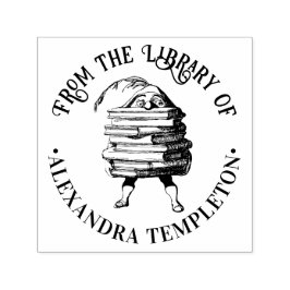 Carimbo Auto Entintado Nome da Biblioteca da Pilha de Carregandos de Enor