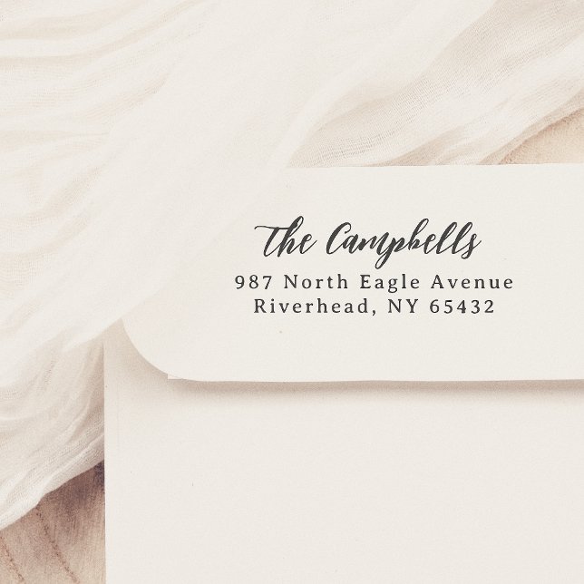 Carimbo Auto Entintado Nome da caligrafia e endereço clássico (Criador carregado)