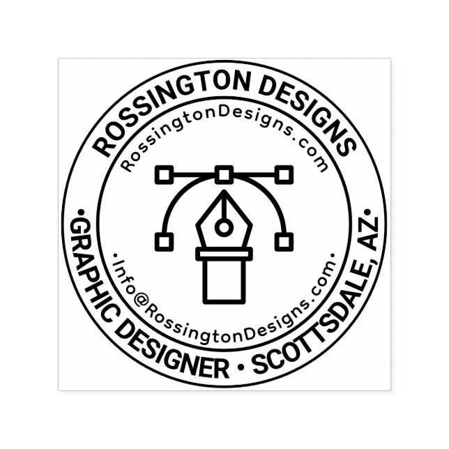 Carimbo Auto Entintado Nome da Empresa de Design Gráfico Localização URL  (Design)