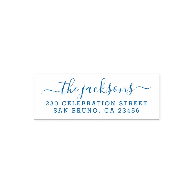 Carimbo Auto Entintado Nome da Família Chic Calliographic e Endereço de D (Design)