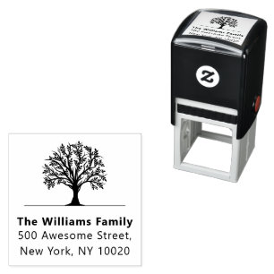 Carimbo Auto Entintado Nome da Família da Árvore de Trendência legal Text