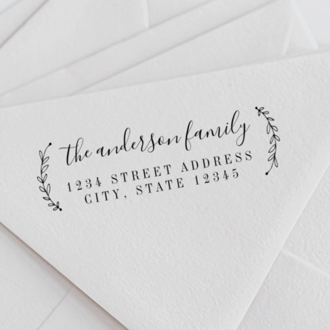 Carimbo Auto Entintado Nome da Família de Caligrafia Botânica Endereço de (Criador carregado)