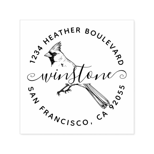 Carimbo Auto Entintado Nome da Família de Endereços de Devolução de Pássa (Design)