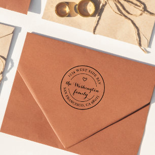 Carimbo Auto Entintado Nome da Família de Logotipos do Coração Clássico E