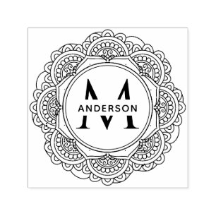 CARIMBO AUTO ENTINTADO NOME DA FAMÍLIA DE MONOGRAMA PERSONALIZADA DO CLÁS