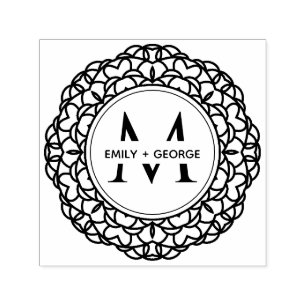 CARIMBO AUTO ENTINTADO NOME DA FAMÍLIA DE MONOGRAMA PERSONALIZADA DO ORN