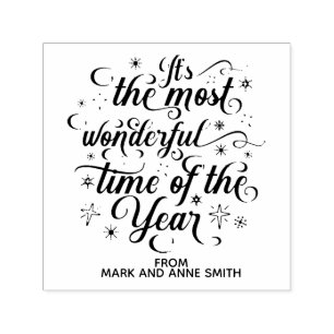 Carimbo Auto Entintado Nome da Família de Natal Mais Maravilhoso do Ano