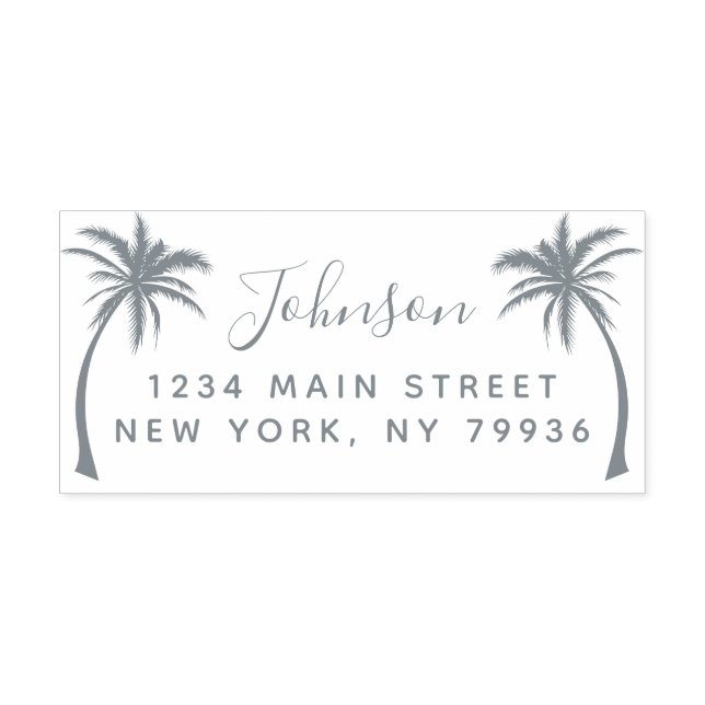Carimbo Auto Entintado Nome da Família de Script da Árvore Palm Endereço  (Design)