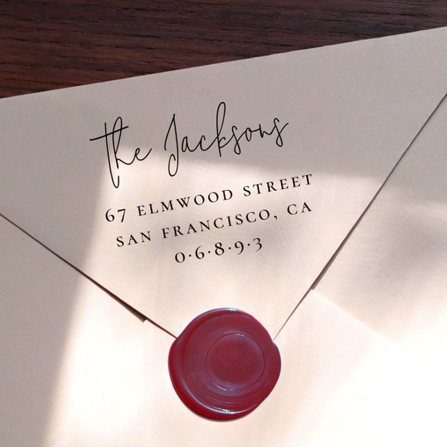 Carimbo Auto Entintado Nome da Família de Script e Endereço Serial (Script Family Name & Serif Address Self-inking Stamp)