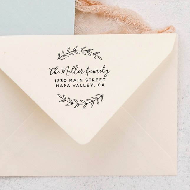 Carimbo Auto Entintado Nome da Família de Script Personalizado Endereço d (Stamp Mock-up)