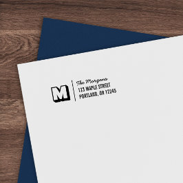 Carimbo Auto Entintado Nome da Família de Scripts Monograma Blocky Endere
