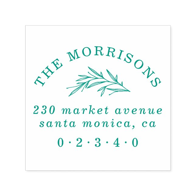 Carimbo Auto Entintado Nome da Família de Texto Curvo e Endereço de Retor (Design)