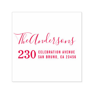 Carimbo Auto Entintado Nome da família de tipografia moderna e endereço d