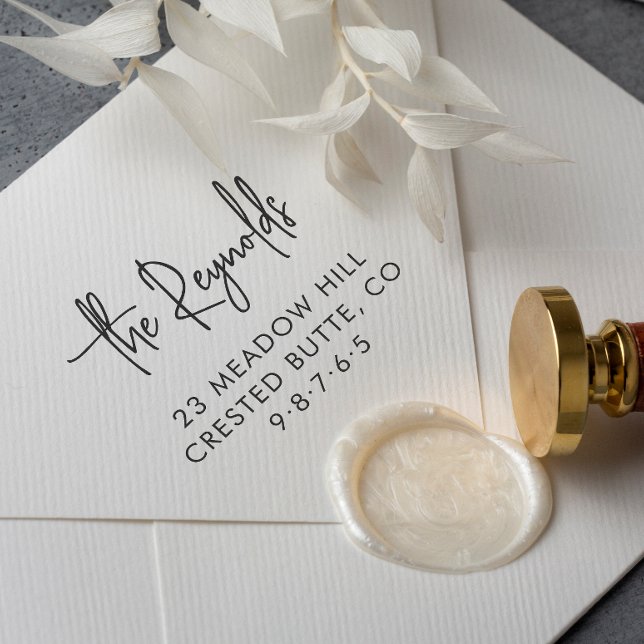 Carimbo Auto Entintado Nome da família e endereço residencial Endereço de (Criador carregado)