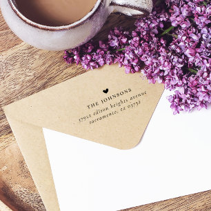 Carimbo Auto Entintado Nome da Família, Endereço de Coração e Retorno Per