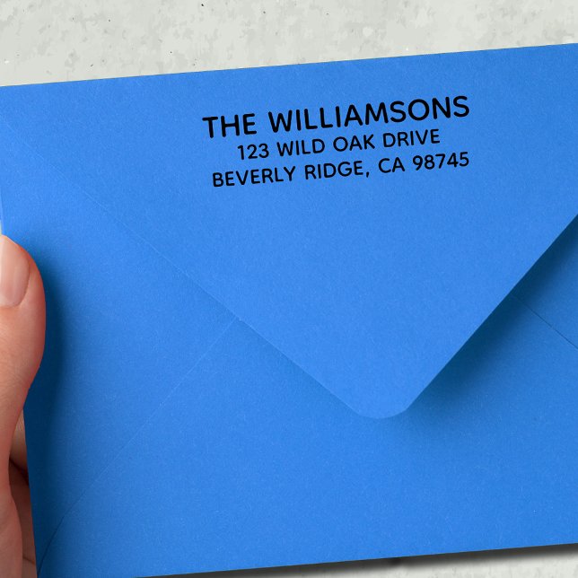 Carimbo Auto Entintado Nome da família Endereço de devolução (Criador carregado)