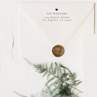 Carimbo Auto Entintado Nome Da Família Endereço De Retorno E Coração Simp